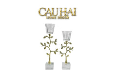 Maison Couture - Set 2 Đế Nến Pha Lê Aurum Branche Spéciale Édition H33/40-CẬU HAI HOME DECOR
