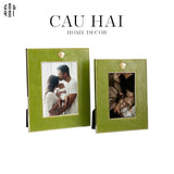 Maison Couture - Set 2 Khung Ảnh Da Cadre Cuir Vert Mousse Élégance - CẬU HAI HOME DECOR
