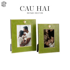 Maison Couture - Set 2 Khung Ảnh Da Cadre Cuir Vert Mousse Élégance-CẬU HAI HOME DECOR