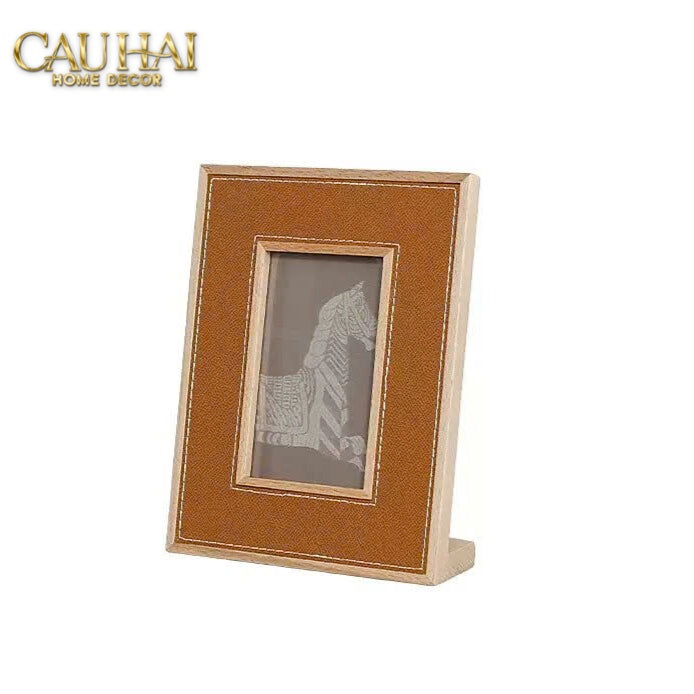 Maison Couture - Set 2 Khung Ảnh Gỗ Cadre Équestre en Cuir Cognac - CẬU HAI HOME DECOR