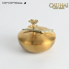 Maison Couture - Set 2 Lọ Kẹo / Trà Bằng Đồng - Brasson Lumière Papillon 15x10 12x9-CẬU HAI HOME DECOR