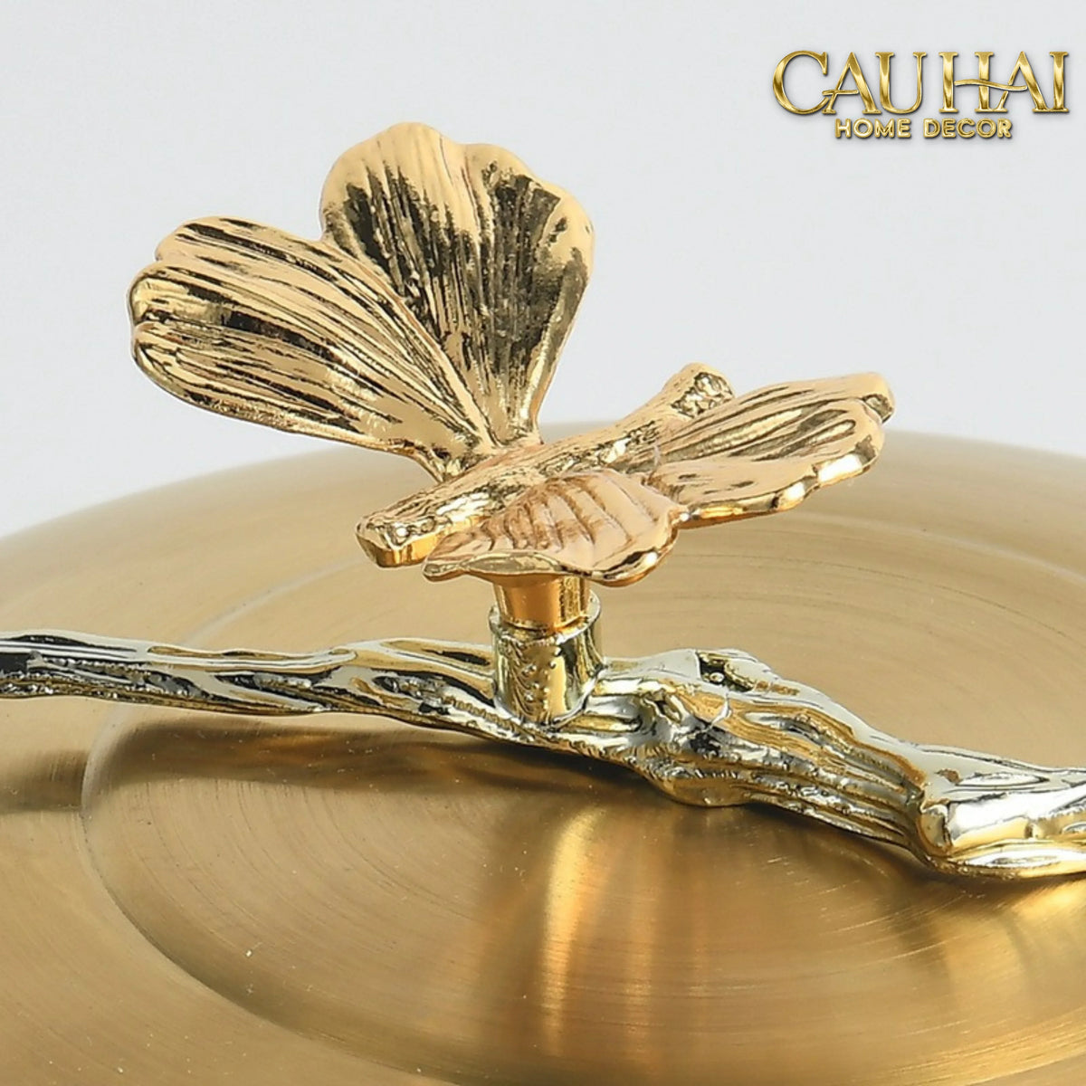 Maison Couture - Set 2 Lọ Kẹo / Trà Bằng Đồng - Brasson Lumière Papillon 15x10 12x9-Trang Trí Tết-Đối tác tại Trung Quốc theo từng đơn đặt hàng-CẬU HAI HOME DECOR
