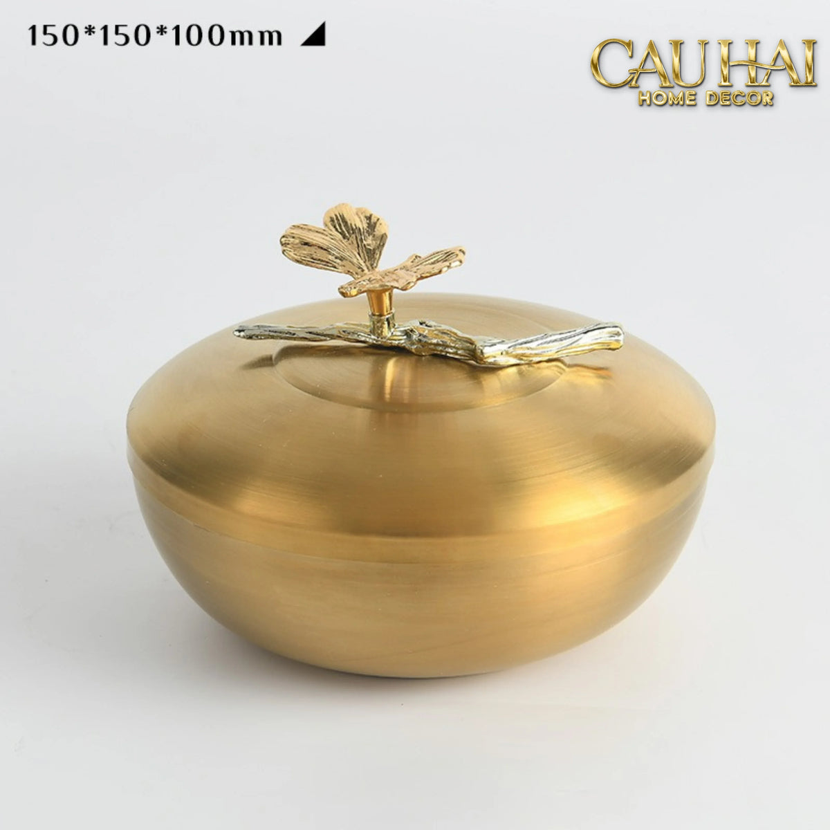 Maison Couture - Set 2 Lọ Kẹo / Trà Bằng Đồng - Brasson Lumière Papillon 15x10 12x9-Trang Trí Tết-Đối tác tại Trung Quốc theo từng đơn đặt hàng-CẬU HAI HOME DECOR
