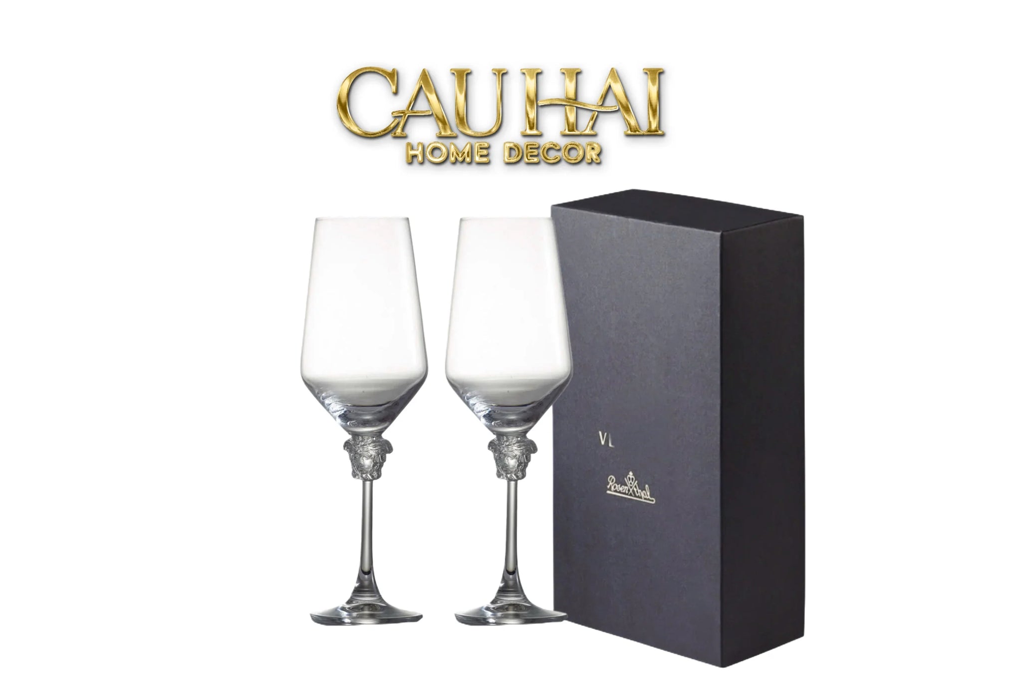 Maison Couture - Set 2 Ly Medusa Firma Lusso 476Ml Vino Rosso Glasses Full Box-CẬU HAI HOME DECOR