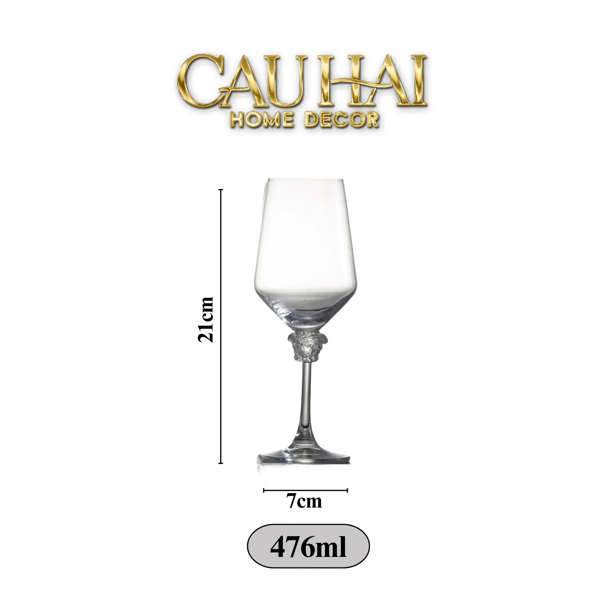 Maison Couture - Set 2 Ly Medusa Firma Lusso 476Ml Vino Rosso Glasses Full Box-CẬU HAI HOME DECOR