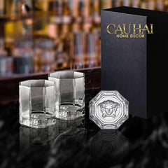 Maison Couture - Set 2 Ly Pha Lê Medusa V Class Cristalleries Facetté Rock Lowball Glasses 170ml-CẬU HAI HOME DECOR