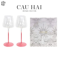 Maison Couture - Set 2 Ly Vang Màu Hồng Candy Jolie - Red Wine Glasses Set 2pcs-CẬU HAI HOME DECOR
