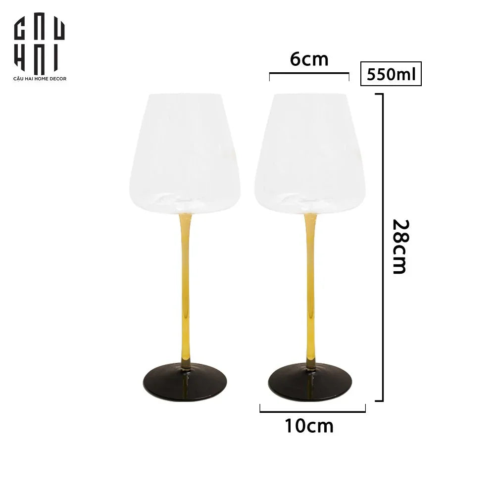 Maison Couture - Set 2 Ly Vang Thuỷ Tinh Privé Lumière Helion Wine Glasses 10x28 550ml-CẬU HAI HOME DECOR