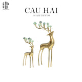 Maison Couture - Set 2 Tượng Hươu Đồng Goddess Elk Aventurine Ss25-TƯỢNG TRANG TRÍ-CẬU HAI HOME DECOR