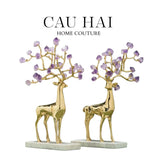 Maison Couture - Set 2 Tượng Hươu Đồng Omega Améthyste Les Sentinelles De La Forêt-TƯỢNG TRANG TRÍ-CẬU HAI HOME DECOR