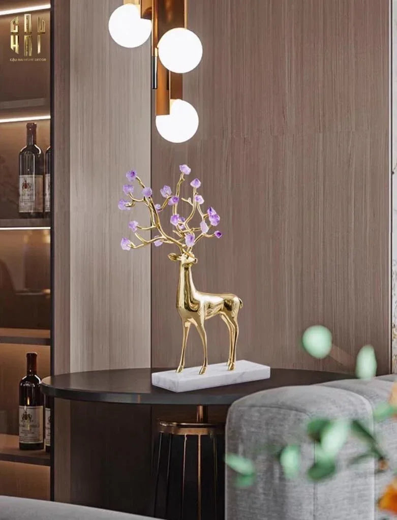 Maison Couture - Set 2 Tượng Hươu Đồng Omega Améthyste Les Sentinelles De La Forêt-CẬU HAI HOME DECOR