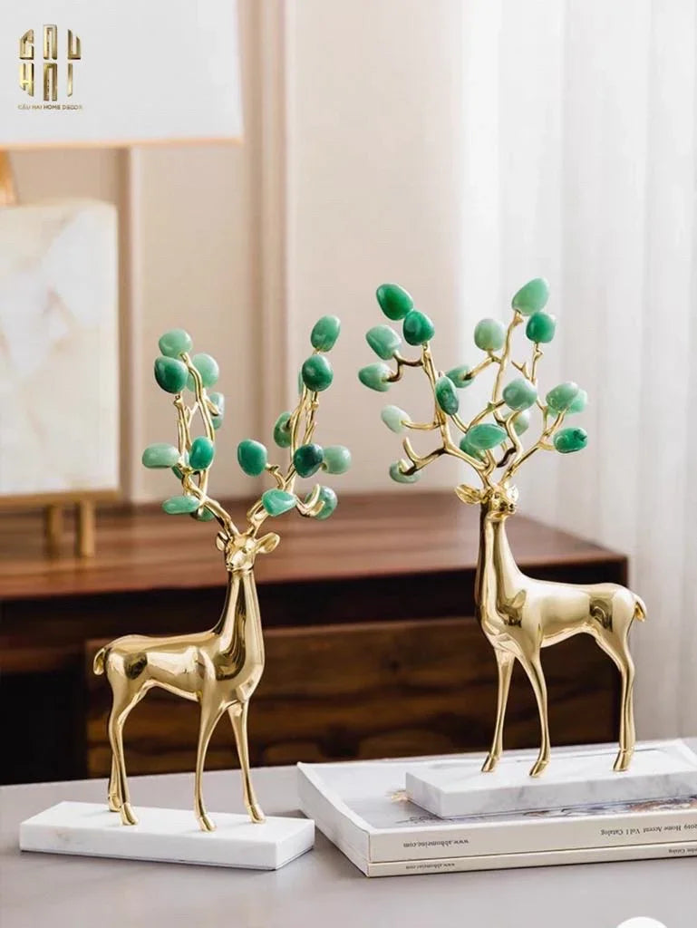 Maison Couture - Set 2 Tượng Hươu Đồng Omega Améthyste Les Sentinelles De La Forêt-CẬU HAI HOME DECOR