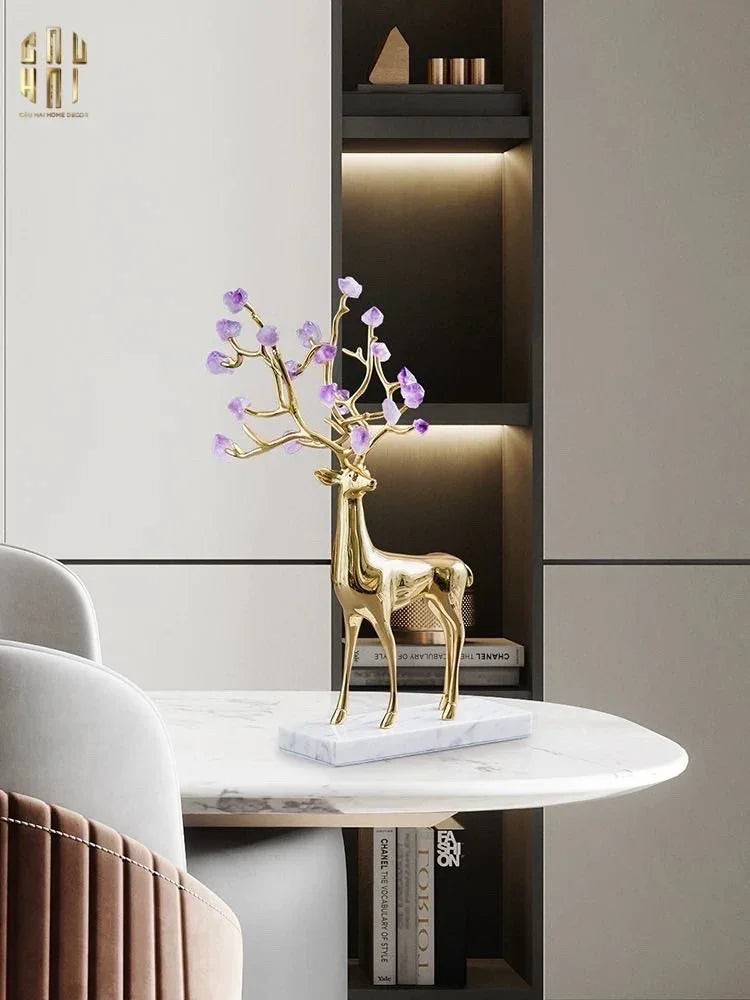 Maison Couture - Set 2 Tượng Hươu Đồng Omega Améthyste Les Sentinelles De La Forêt-CẬU HAI HOME DECOR
