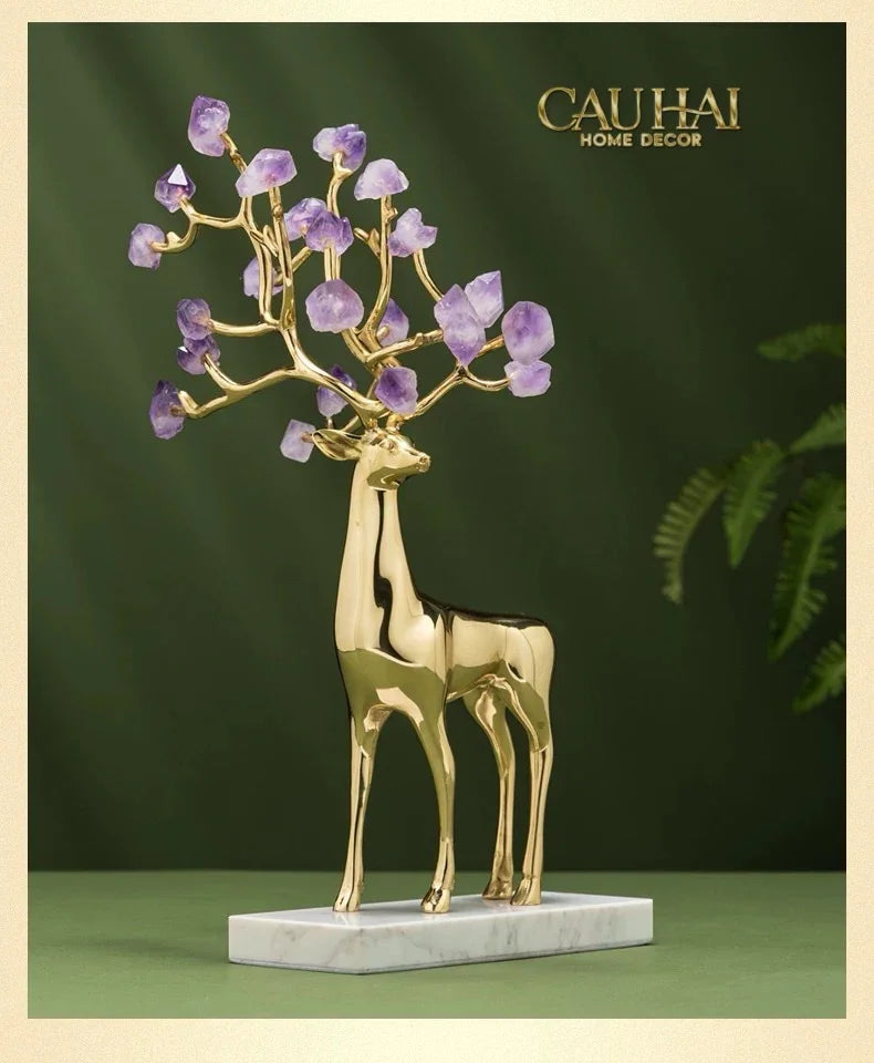 Maison Couture - Set 2 Tượng Hươu Đồng Omega Améthyste Les Sentinelles De La Forêt-CẬU HAI HOME DECOR