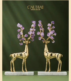 Maison Couture - Set 2 Tượng Hươu Đồng Omega Améthyste Les Sentinelles De La Forêt-CẬU HAI HOME DECOR