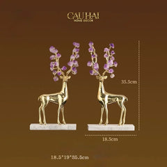 Maison Couture - Set 2 Tượng Hươu Đồng Omega Améthyste Les Sentinelles De La Forêt-CẬU HAI HOME DECOR