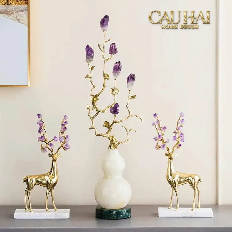 Maison Couture - Set 2 Tượng Hươu Đồng Omega Améthyste Les Sentinelles De La Forêt-CẬU HAI HOME DECOR
