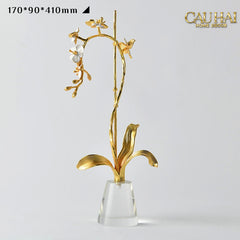 Maison Couture - Set 2 Tượng Kim Điệp Phúc Lâm Haute Orchid Golden Branches H41 / H31-TƯỢNG TRANG TRÍ-CẬU HAI HOME DECOR