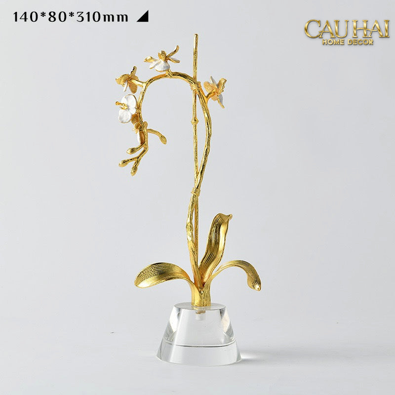 Maison Couture - Set 2 Tượng Kim Điệp Phúc Lâm Haute Orchid Golden Branches H41 / H31-TƯỢNG TRANG TRÍ-CẬU HAI HOME DECOR