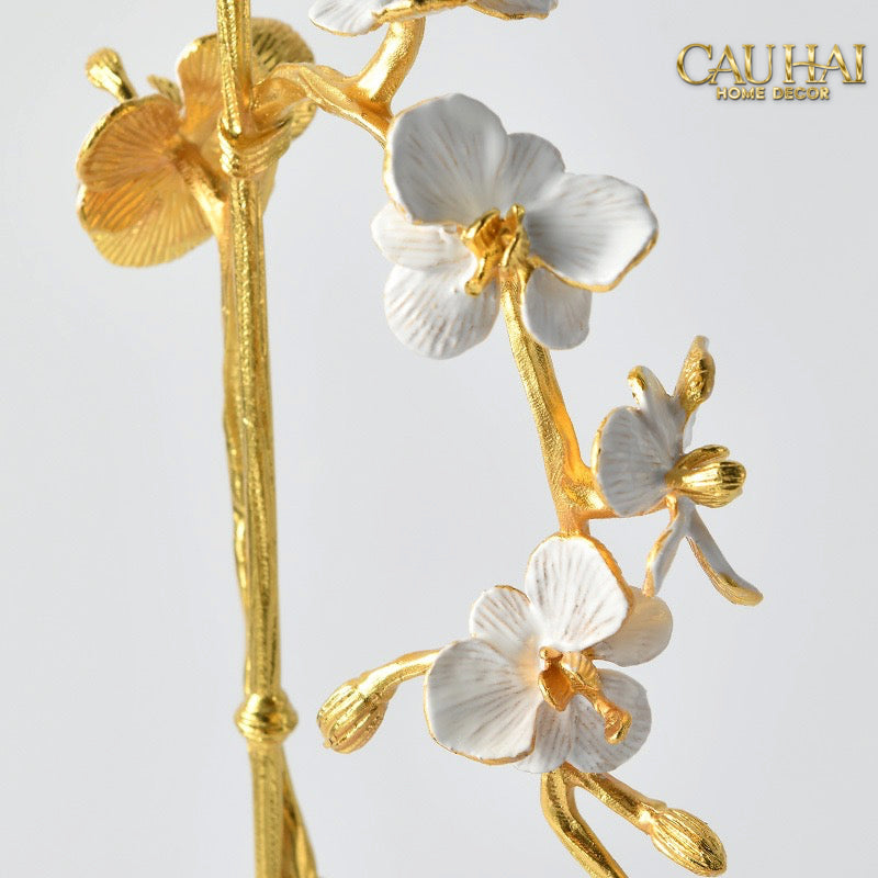 Maison Couture - Set 2 Tượng Kim Điệp Phúc Lâm Haute Orchid Golden Branches H41 / H31-TƯỢNG TRANG TRÍ-CẬU HAI HOME DECOR