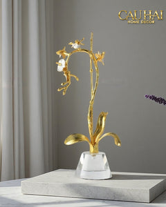 Maison Couture - Set 2 Tượng Kim Điệp Phúc Lâm Haute Orchid Golden Branches H41 / H31-TƯỢNG TRANG TRÍ-CẬU HAI HOME DECOR