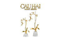 Maison Couture - Set 2 Tượng Kim Điệp Phúc Lâm Haute Orchid Golden Branches H41 / H31-TƯỢNG TRANG TRÍ-CẬU HAI HOME DECOR
