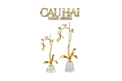 Maison Couture - Set 2 Tượng Kim Điệp Phúc Lâm Haute Orchid Golden Branches H41 / H31-TƯỢNG TRANG TRÍ-CẬU HAI HOME DECOR