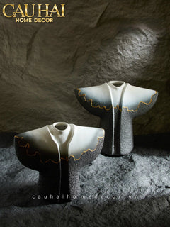 Maison Couture - Set 2 Tượng Quốc Phục Oriental Traditional Costume Lava Mantle H30/35-CẬU HAI HOME DECOR