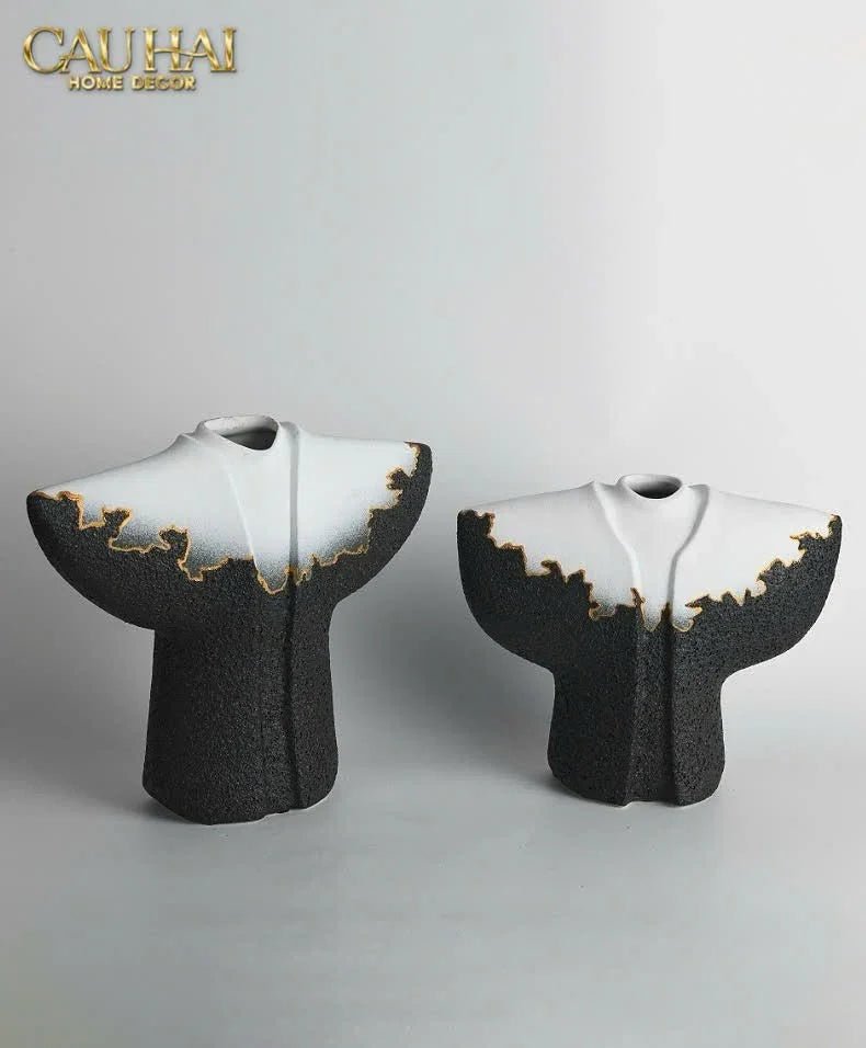 Maison Couture - Set 2 Tượng Quốc Phục Oriental Traditional Costume Lava Mantle H30/35-CẬU HAI HOME DECOR