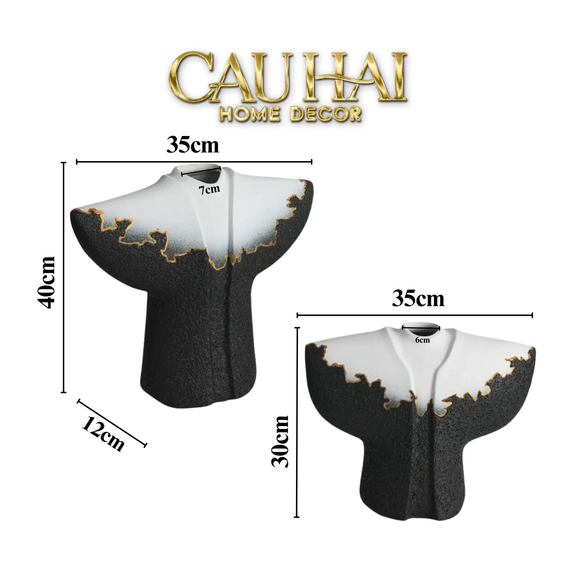 Maison Couture - Set 2 Tượng Quốc Phục Oriental Traditional Costume Lava Mantle H30/35-CẬU HAI HOME DECOR