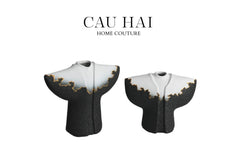 Maison Couture - Set 2 Tượng Quốc Phục Oriental Traditional Costume Lava Mantle H30/35-CẬU HAI HOME DECOR