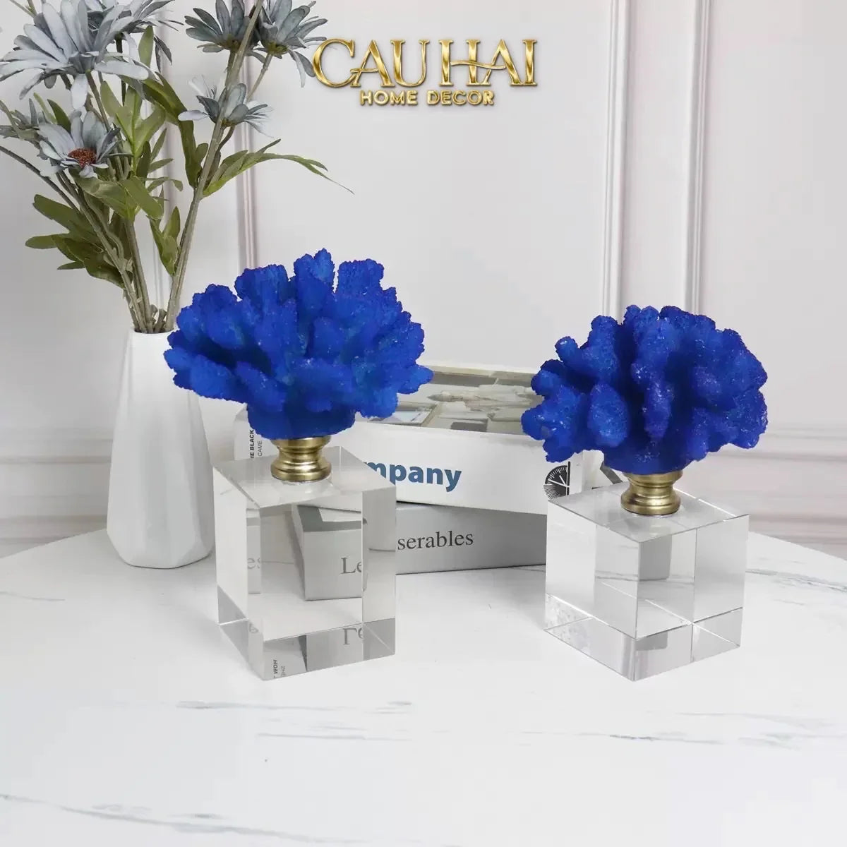 Maison Couture - Set 2 Tượng San Hô Đế Pha Lê Azure Tidal Aether Coral-CẬU HAI HOME DECOR