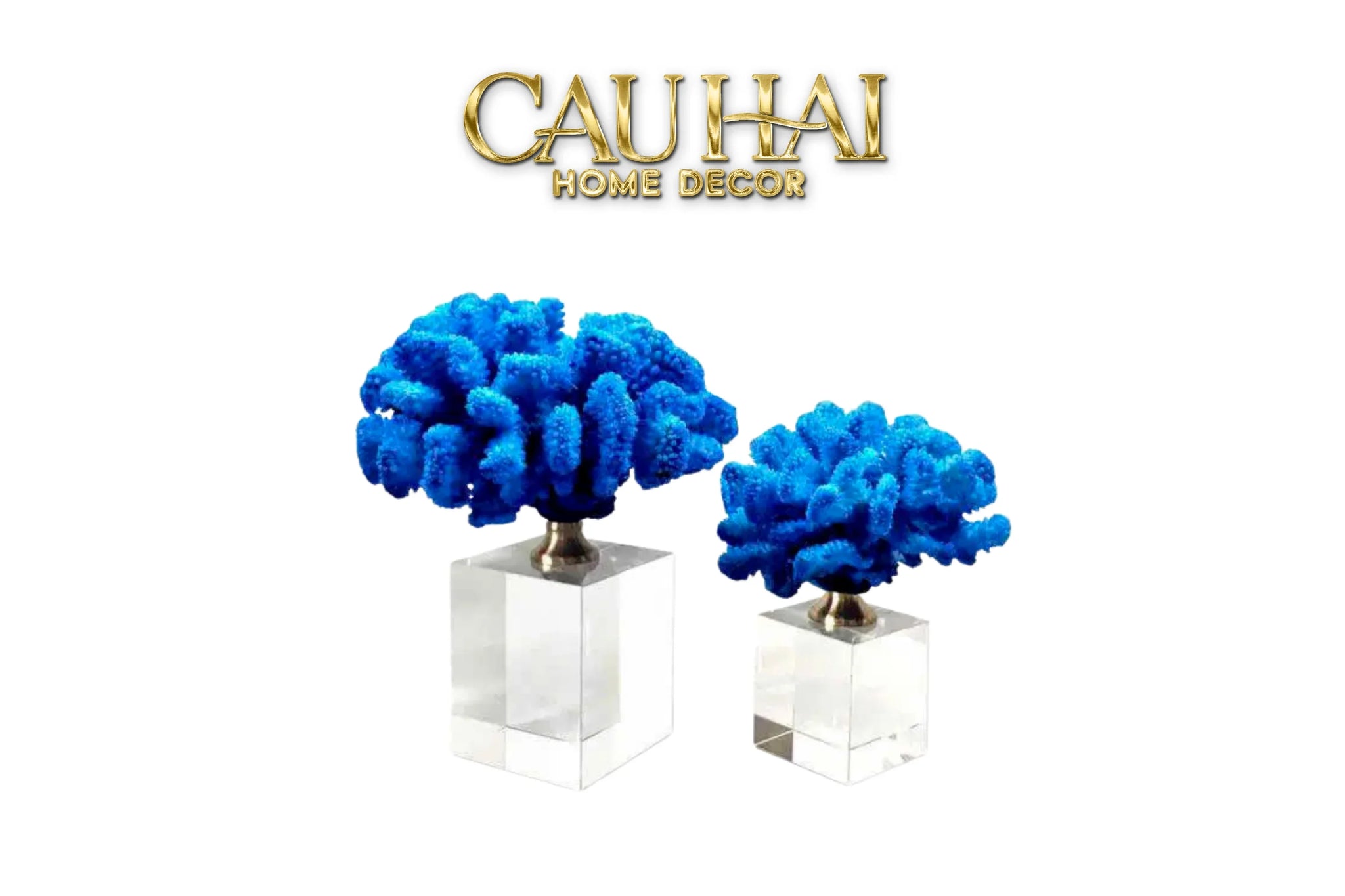 Maison Couture - Set 2 Tượng San Hô Đế Pha Lê Azure Tidal Aether Coral-CẬU HAI HOME DECOR