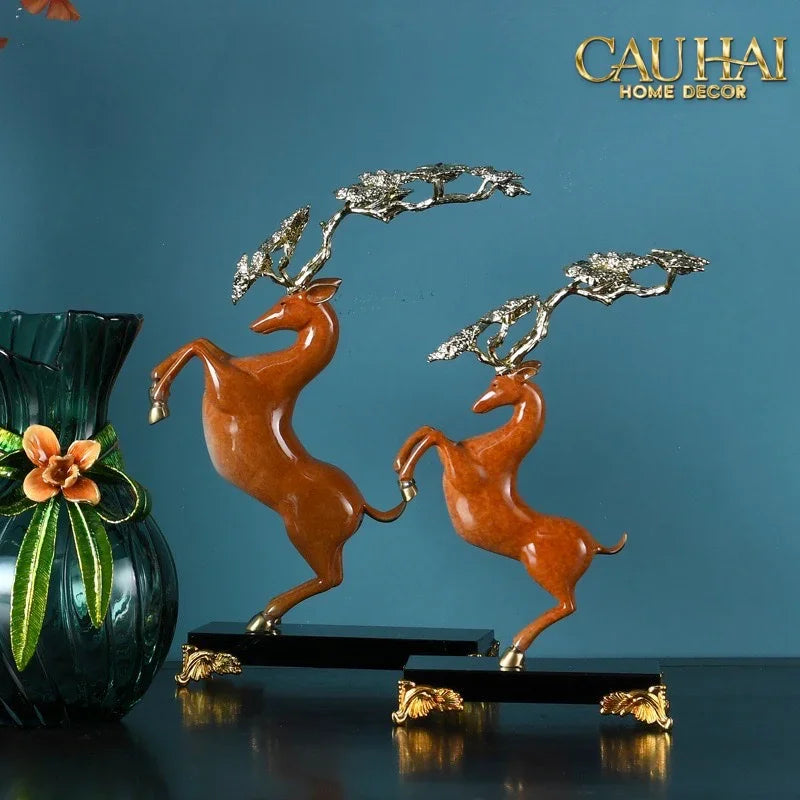 Maison Couture - Set 2 Tượng Thiên Gạc Hươu Les Cerfs Jumeaux à la Ramure Divine 37/44-CẬU HAI HOME DECOR