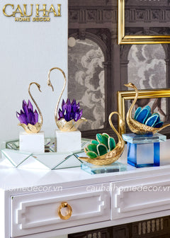 Maison Couture - Set 2 Tượng Thiên Nga Brasson Swan Gemstone - Ligne Cygne D’Amour-CẬU HAI HOME DECOR