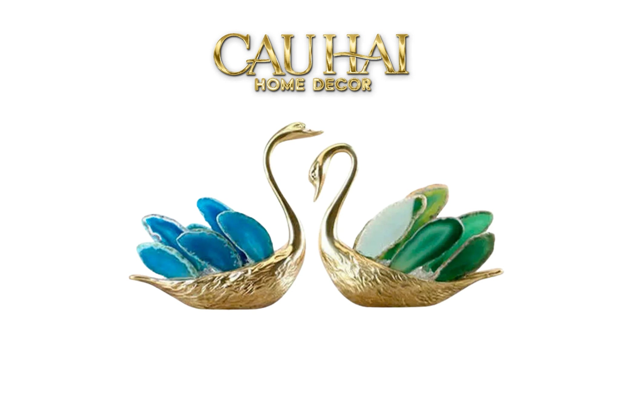 Maison Couture - Set 2 Tượng Thiên Nga Brasson Swan Gemstone - Ligne Cygne D’Amour-CẬU HAI HOME DECOR