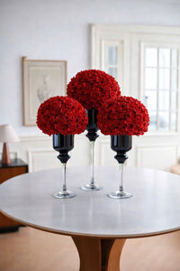 Maison Couture - Set 3 Bình Hoa Pha Lê Đen Chân Cao Allure Cristallerie Noire Rituel 40/50/60-CẬU HAI HOME DECOR