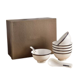 Maison Couture - Set 6 Chén Kèm Muỗng Sứ Belle Vie Luxe Blanc & Bleu Minuit Signature 12 Pcs-SET CHÉN DĨA-CẬU HAI HOME DECOR-CẬU HAI HOME DECOR