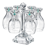 Maison Couture - Set 6 Ly Bia Thuỷ Tinh Glacier Cyan Gems Cristalleries Rack 370Ml