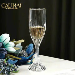 Maison Couture - Set 6 Ly Pha Lê Champane Facetté Éclat Cristalleries Champagne Glasses 170ml-CẬU HAI HOME DECOR