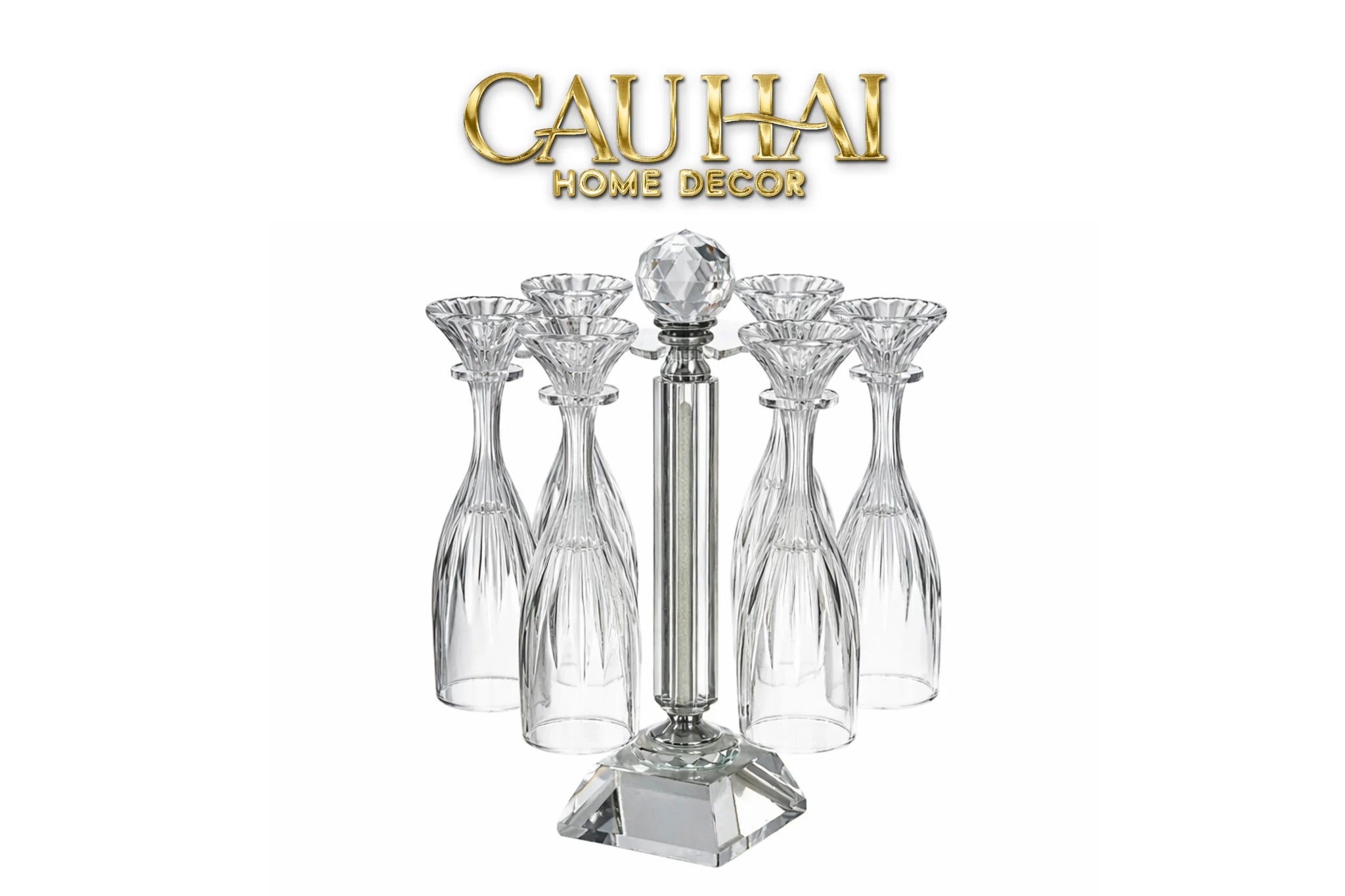 Maison Couture - Set 6 Ly Pha Lê Champane Facetté Éclat Cristalleries Champagne Glasses 170ml-CẬU HAI HOME DECOR