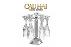 Maison Couture - Set 6 Ly Pha Lê Champane Facetté Éclat Cristalleries Champagne Glasses 170ml-CẬU HAI HOME DECOR