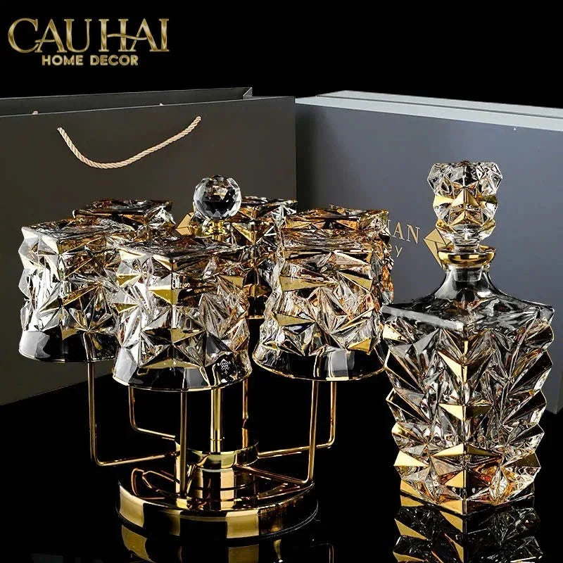 Maison Couture - Set Bình Rượu Whiskey Pha Lê Glorious Diamant Facetté-CẬU HAI HOME DECOR