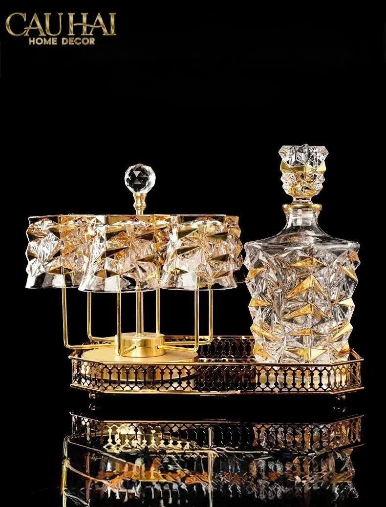 Maison Couture - Set Bình Rượu Whiskey Pha Lê Glorious Diamant Facetté-CẬU HAI HOME DECOR