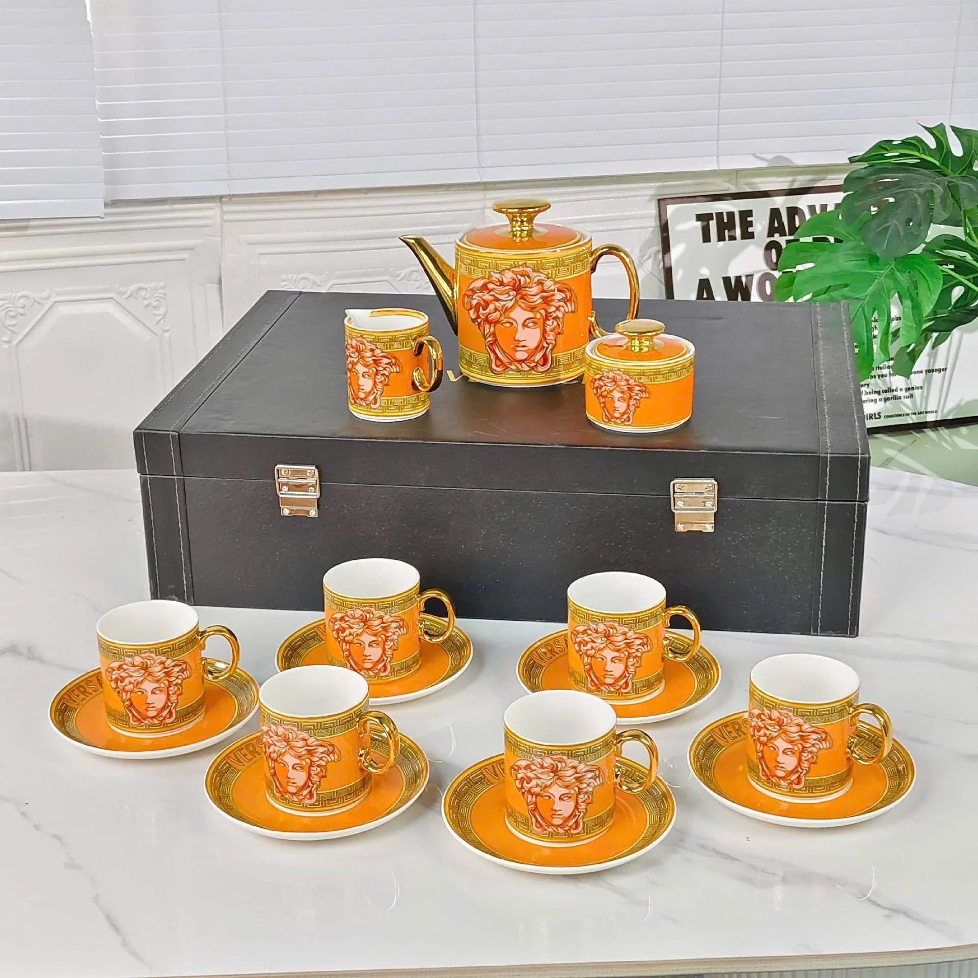Maison Couture - Set Bình Trà 15 Món V Class Medusa Amplified Coin - Burnt Orange Édition 15pcs-CẬU HAI HOME DECOR