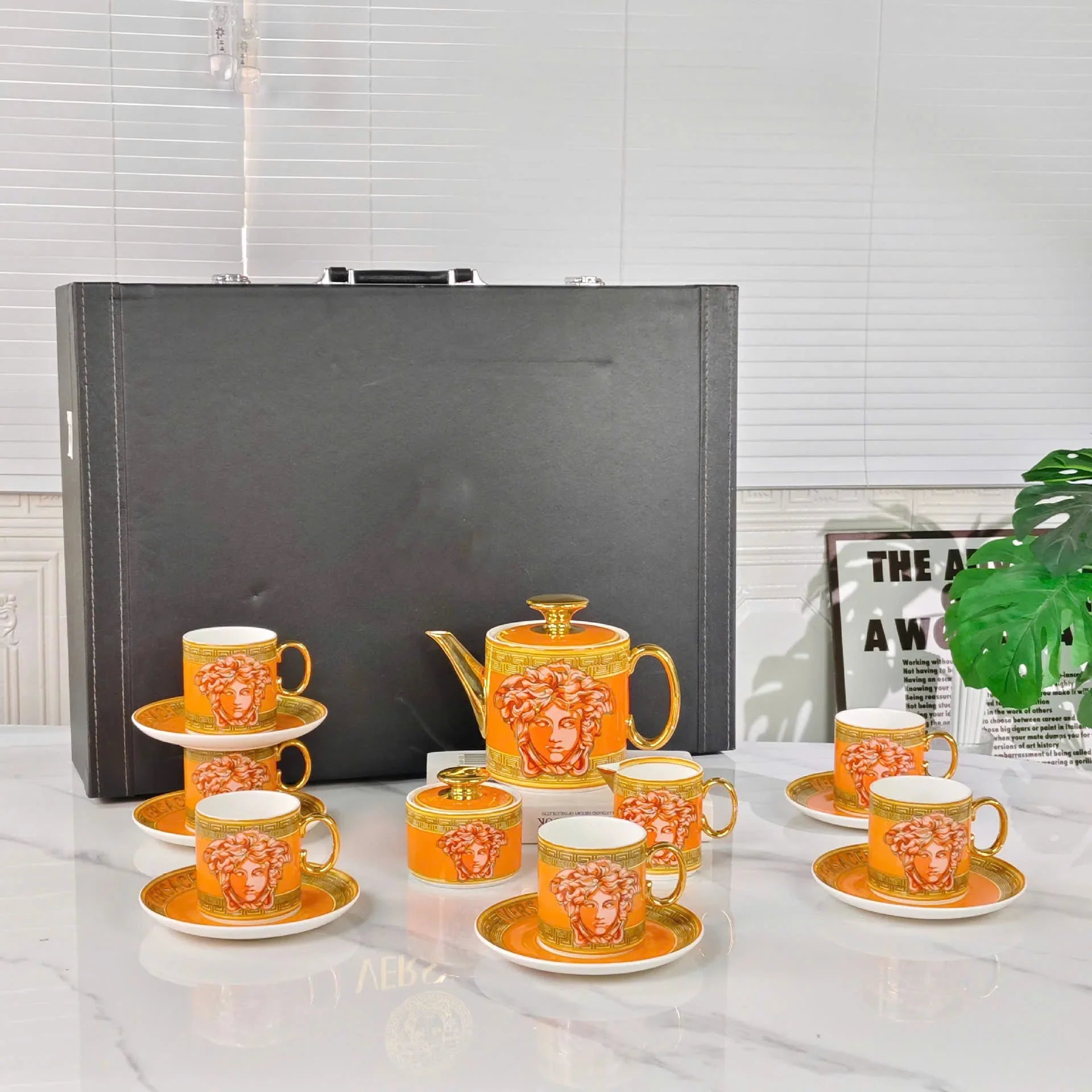 Maison Couture - Set Bình Trà 15 Món V Class Medusa Amplified Coin - Burnt Orange Édition 15pcs-CẬU HAI HOME DECOR