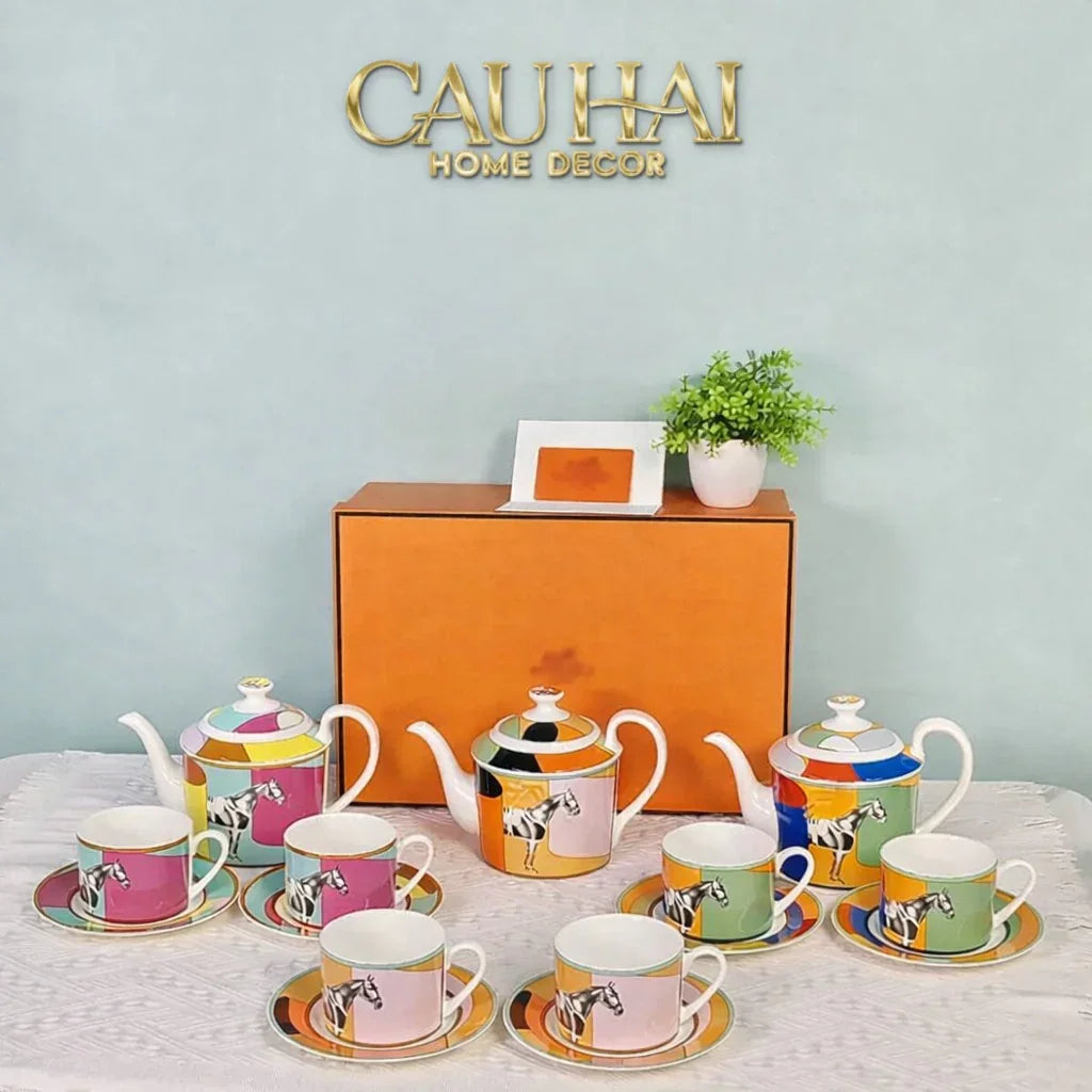 Maison Couture - Set Bình trà 6 tách H Class Signature Serpentine Équestre 13pcs Tea Set-CẬU HAI HOME DECOR