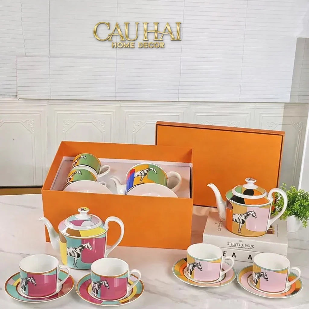 Maison Couture - Set Bình trà 6 tách H Class Signature Serpentine Équestre 13pcs Tea Set-CẬU HAI HOME DECOR