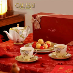 Maison Couture - Set Bình Trà 6 Tách Hoàng Kim Hưng Vượng Oriental Héritage Tea Set 15pcs-CẬU HAI HOME DECOR
