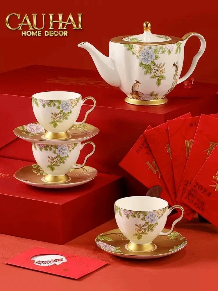 Maison Couture - Set Bình Trà 6 Tách Hoàng Kim Hưng Vượng Oriental Héritage Tea Set 15pcs-CẬU HAI HOME DECOR